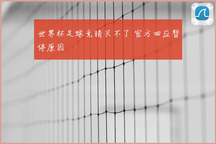 世界杯足球竞猜买不了 官方回应暂停原因
